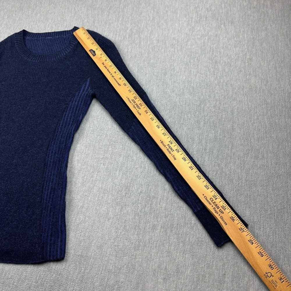 Lululemon Sweater Womens 2 Blue Feeling Balanced Knit Pullover Merino Wool Soft‎